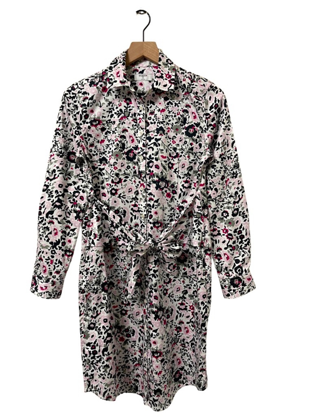 Untuckit | For Her Simone Floral Button Wrap Tie Shirt Dress | 6 - Picture 2 of 5